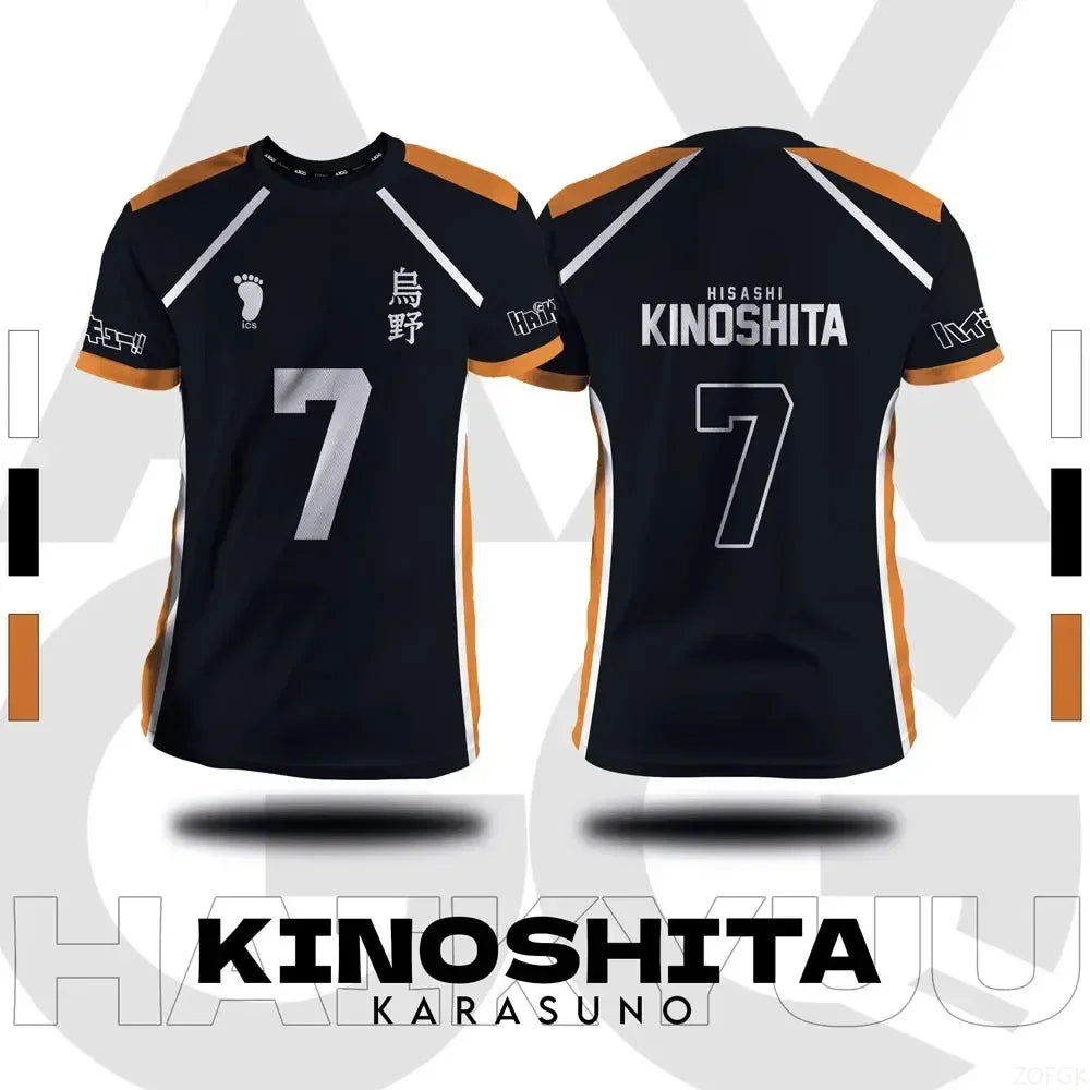 Haikyuu Fukurodani Hinata Cartoon Anime Cosplay Men Jersey Summer Short Sleeve Children Tee Top 2025 New Fashion