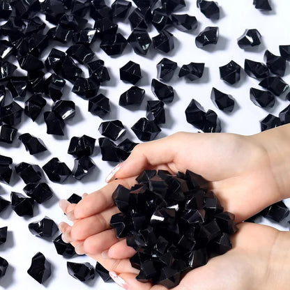 100Pc Blue Pebbles for Decorative Stones and Crystals Plastic Fake Gem Stones Acrylic Ice Rocks Crushed Diamond Stone Home Decor