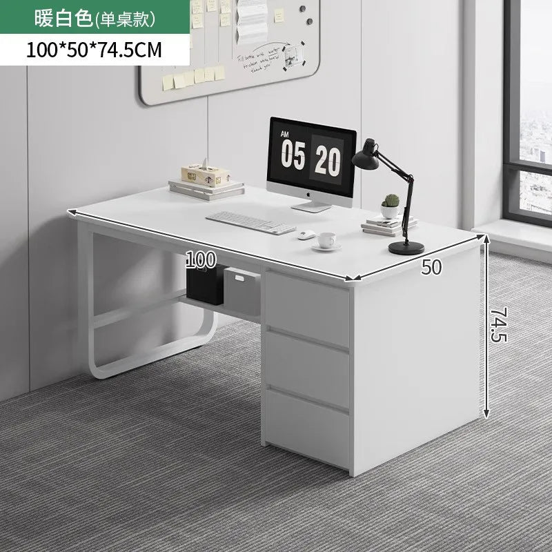 Bedroom Computer Desk Desktop Desk Chair Combination With Drawers Office Desks White Gaming Workstations Escritorio Furniture