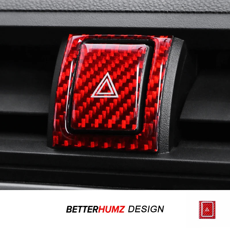 For Subaru BRZ/Toyota GR86 2021- Carbon Fiber Emergency Flasher Switch Button Trim Stickers Car Interior Tuning Accessories