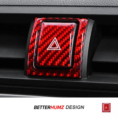 For Subaru BRZ/Toyota GR86 2021- Carbon Fiber Emergency Flasher Switch Button Trim Stickers Car Interior Tuning Accessories