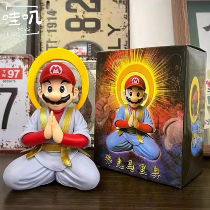 Super Mario cosplay Buddha plumber creative trendy doll desktop figurine large ornament