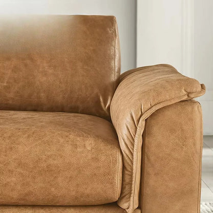 Modern Retro Industrial Style  Indoor Living Room Couch Oil Wax Genuine Leather Combination 1 2 3 Seater Modern Hotel Sala Sofa