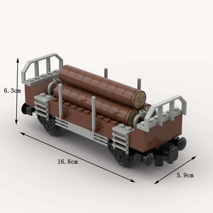 MOC Train Carriage Model, Rail Transport Vehicle, Coal Transport Vehicle, Rail Lift Pole Indicator Light, Train Accessories