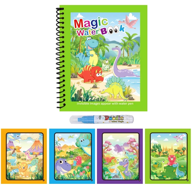 1PC Magic Coloring Books with Refillable Water Pen Reusable Water Drawing Books for Children Birthday Christmas New Year Gifts
