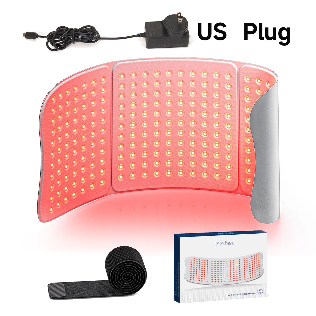 510K/CE Red Light Therapy Pad 660nm 850nm for Body Pain Relief, Large 30x12inch Mat with Timer - Hello Face L7 Tri-Chip