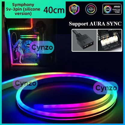 ARGB 5V 3pin MOBO Flexible Light Strip Synchronous for ASUS Chassis Motherboard Decorative LED Lighting Bar AURA SYNC