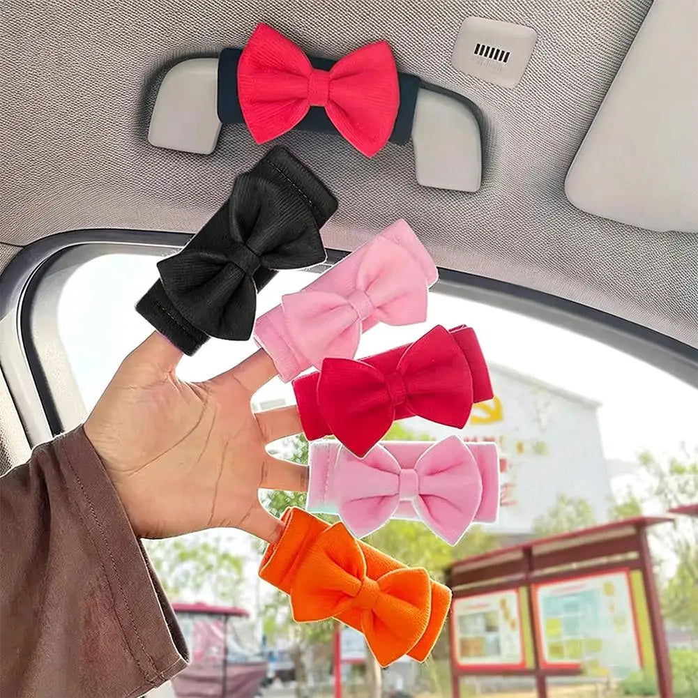 Bow Tie Car Handle Protector Cover Cute Car Roof Armrest Cover Car Roof Handle Protective Cover Butterfly Bow Roof Armrest Cover