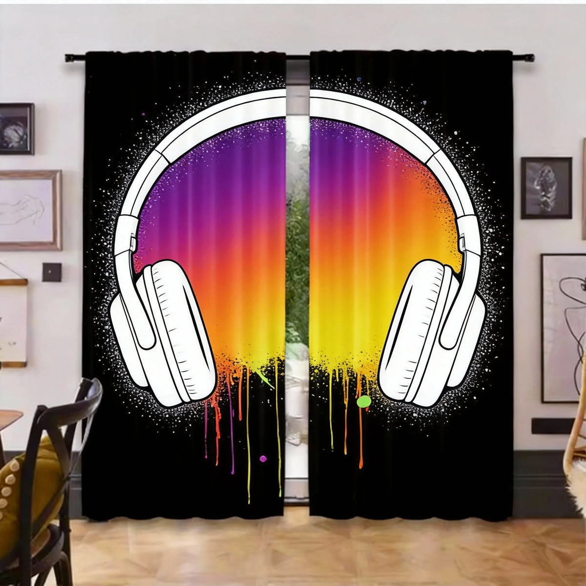 2Pcs Gamer Game Controller Blackout Curtains Bedroom Decor Playroom Living Room For Bedroom Living Room And Office Decor