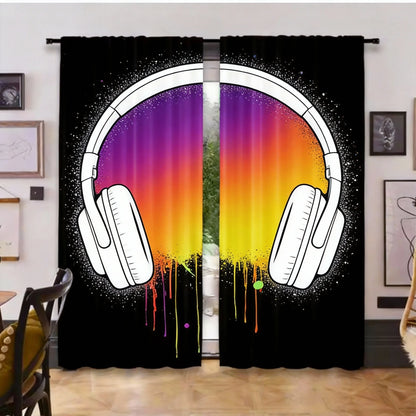 2Pcs Gamer Game Controller Blackout Curtains Bedroom Decor Playroom Living Room For Bedroom Living Room And Office Decor