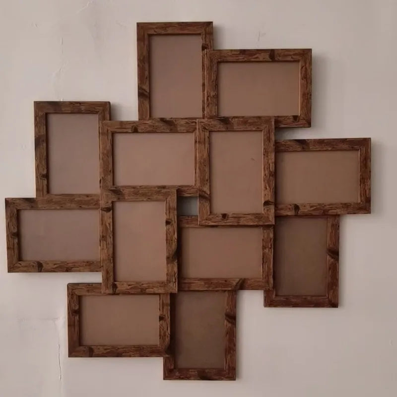 12pcs/set 4x6 Inch Collage Picture Frame Wall Decor Set Home Living Room Wall Hanging Photo Frames Multi-Photo Display