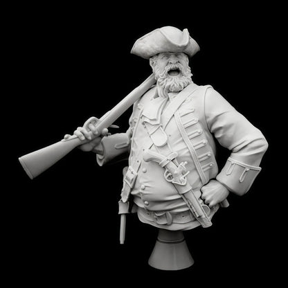 1/10 scale resin unpainted model kit, military theme, bust of Pirate Captain, unassembled and unpainted GK
