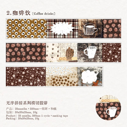 Journal GO 2.5x200cm Random Splicing Tape Sticker for Planner Collage Junk Journal diy Masking Tape Scrapbooking Decor Stickers