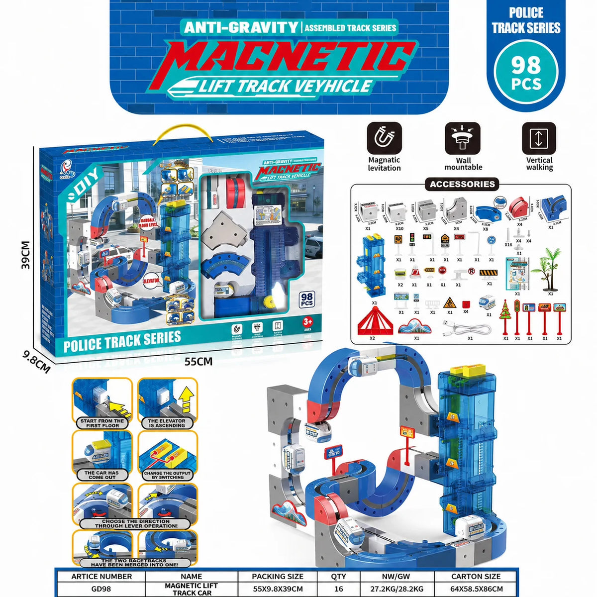 Magnetic Suspension Track Train Lifting Anti-gravity DIY Assembly Lift Railway Car 2026 New Educational Toys for Children Kids