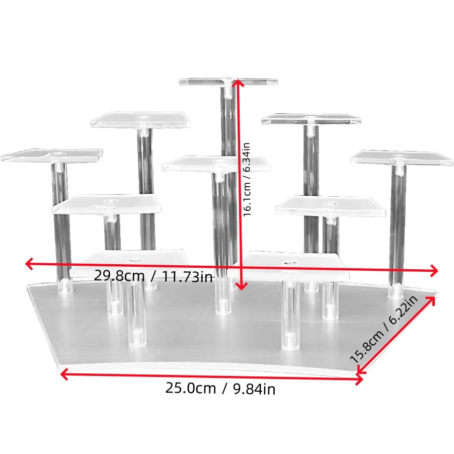 8/10 Tier Acrylic Display Riser Shlef Layered Display Action Figure Perfume Stand for Desserts Riser for Decoration Organization