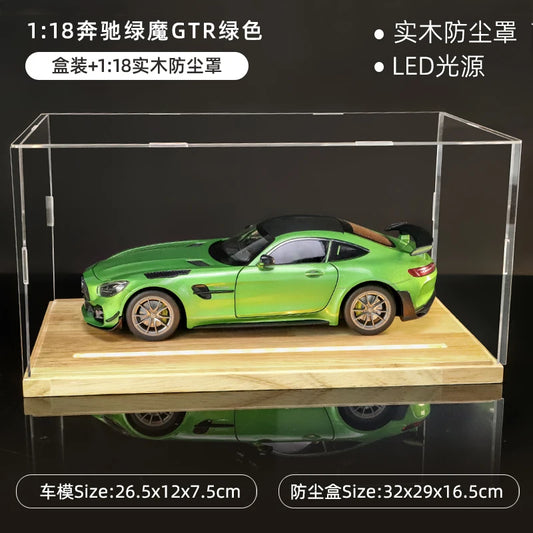 GTR Sports car Alloy Diecast Classic toy Car Model  with Dust cover collection display itemt mans Gift Car show Ornament