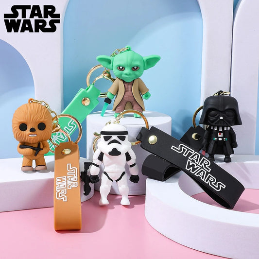 Newly released Star Wars keychains are selling hot,featuring Mandalorian merchandise such as Yoda baby and Stormtrooper pendants