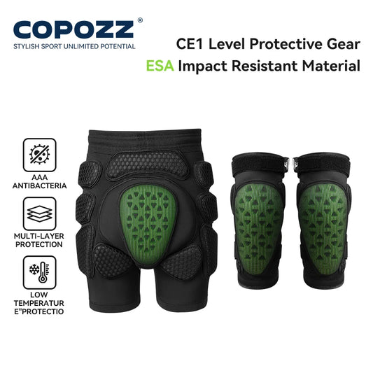 COPOZZ Children Protective Hip Pad Skiing Snowboard Protection Shorts ESA Impact Resistant Roller Skate Butt Pad Pants Protecter