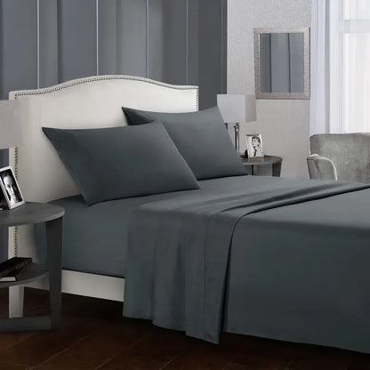 Solid Color Soft Brushed Bed Set Fitted Sheet Flat Sheet Pillowcase Bedding Set Bed Sheet Twin Full Queen CA King 3/4 Pieces