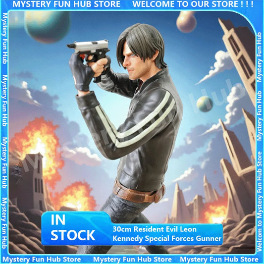 In Stock 30cm Resident Evil Leon Kennedy Special Forces Gunner Action Figure Game Anime Model Peripheral Desktop Statue Toy Gift