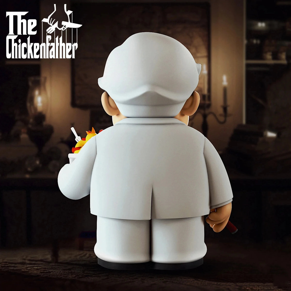 10cm/3.94in The Chicken Father Figure Fried Chicken Godfather PVC Model Statue Collection Ornaments Toys Birthday Gift