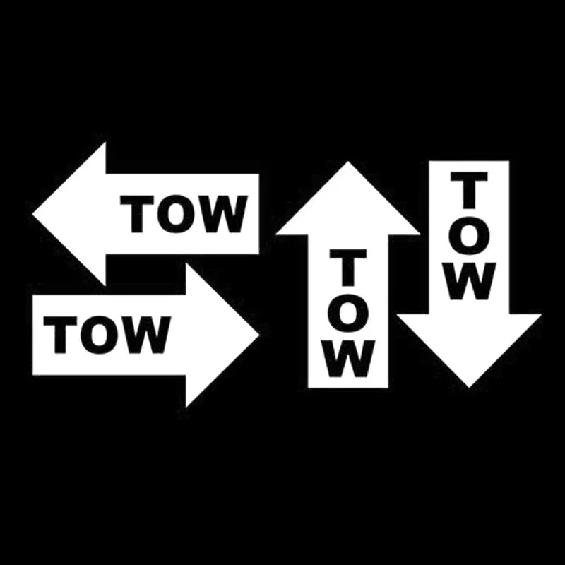 Funny Car Sticker TOW Hook Arrow JDM Vinyl Automobiles Accessories Reflective Waterproof Decal Red/Black/Silver,14cm*7cm