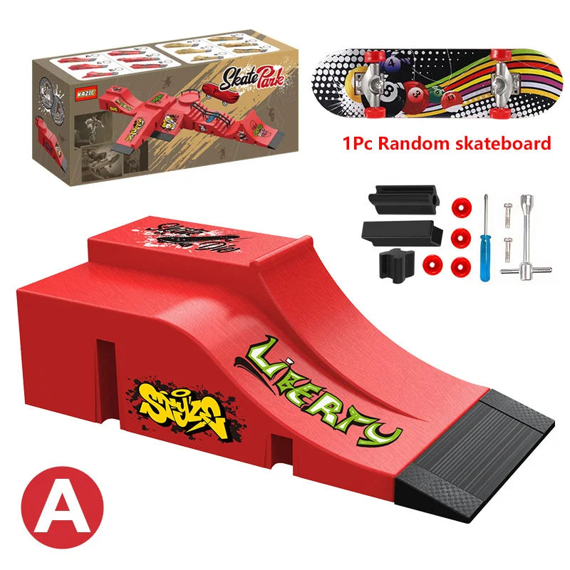 Finger Skateboard Children Toys Finger Sports Field Training Props Park Ramp Railings Slope Model Finger Skateboard Games