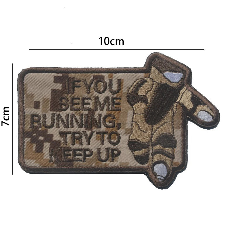 Outdoor Bag Accessories EOD English Pattern Embroidery + Reflective PVC Armband Morale Backpack Hook and Loop Patch