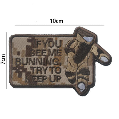 Outdoor Bag Accessories EOD English Pattern Embroidery + Reflective PVC Armband Morale Backpack Hook and Loop Patch