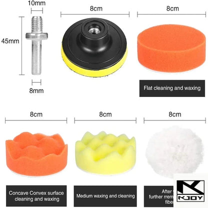 kkjoy Scratch Remover Foam Pads Polishing Buffer Kit suit for auto motorcycle