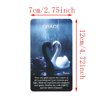 Spirit Animals Oracle Cards, Tarot Cards, Animals Message, Taro Deck with Keywords, Fortune Telling Toys, 12x7cm, 52-Cards