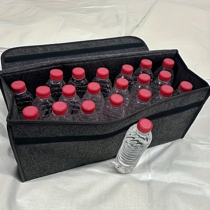 1-Pack Car Trunk Organizer: Foldable, Multi-Compartment with Ergonomic Handle, for SUVs/Sedans/Trucks, Durable Fabric