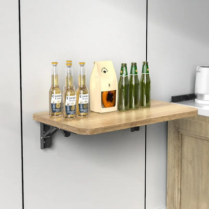 Wall Mounted Desk Folding Wooden Shelf Table for Small Apartment Space Saving Computer Desk Minimalist Wall Desk for Home Office