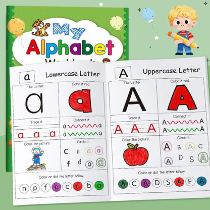 Activity Portable and Durable English 48 Pages Alphabet Connection Creative Drawing Preschool ABC Coloring Workbook Writing Book