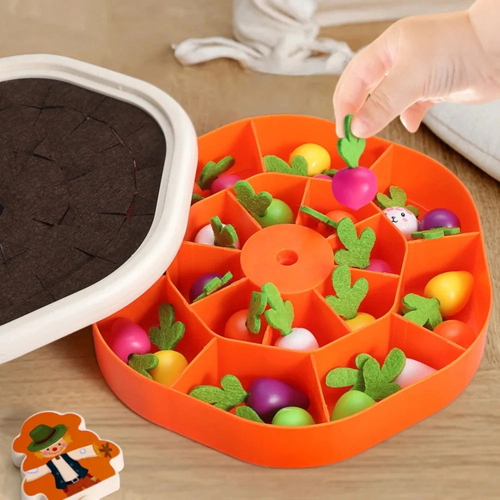 Baby Montessori Toys For Toddler Toys Educational Colorful Shape Toy Pull Carrot Set Counting Discouvery Toys For Kids Learning