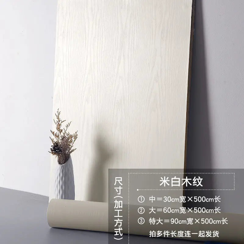90CM Width Waterproof Self Adhesive Wood Grain Sticker Door Cabinet Desktop Modern Furniture Renovation Peel and Stick Wallpaper