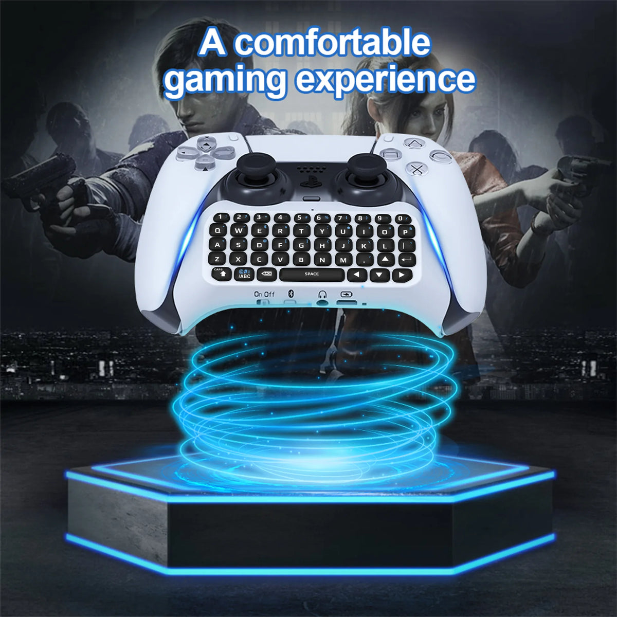JYS-P5121 Wireless Bluetooth External Keyboard for PS5 Controllers – Built-in Speaker for Voice Chat & Text Input