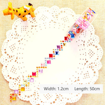 Self Adhesive Acrylic Crystal Rhinestone Diamond Stickers Tape Roll for Kids Handmade DIY Materials Album Notebook Decoration