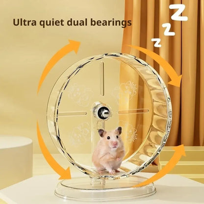 1pc Silent Hamster Running Wheel Easy To Disassemble Transparent Running Exercise Toy Widened Pet Exercise Wheel