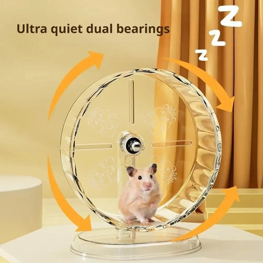 1pc Silent Hamster Running Wheel Easy To Disassemble Transparent Running Exercise Toy Widened Pet Exercise Wheel