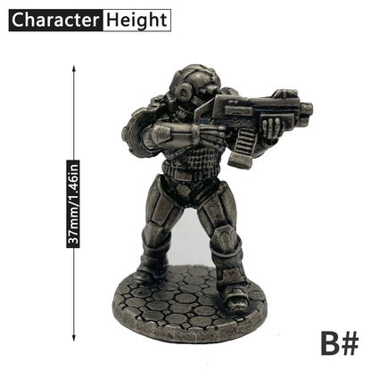 1pcs Vintage Solid Cupronickel Mech Soldier Model Figure Futuristic Warrior Toy Desktop Game Ornament Boy Gift