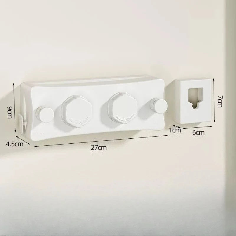 1pcs Retractable Clothesline Double Line Retractable Wall Mounted Washing Clothes Hanger Laundry Balcony Invisible Drying Lines