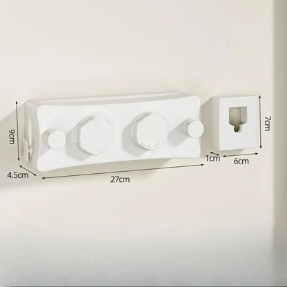 1pcs Retractable Clothesline Double Line Retractable Wall Mounted Washing Clothes Hanger Laundry Balcony Invisible Drying Lines