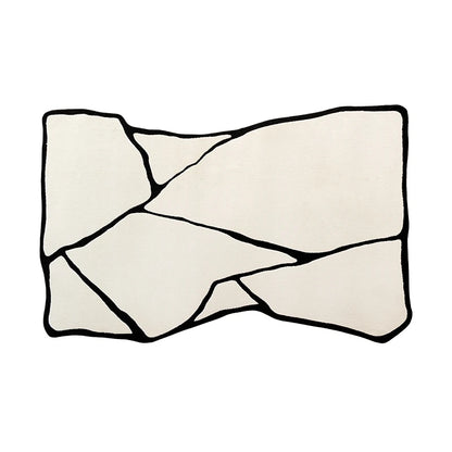 Modern Luxury Carpets for Living Room Fluffy Soft Plush Rug Black White Lines Bedroom Decor Carpet Large Area Washable Study Mat