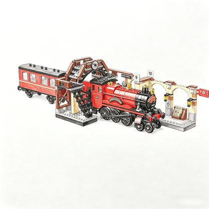 2026 New Classic Train Model Building Block Set DIY Assembly Model Adult Christmas Gift Creative Collectible Toy