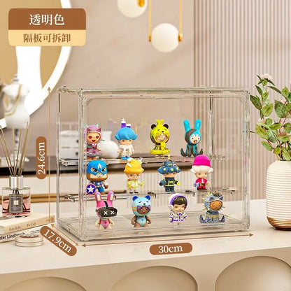 1pc Three Layer Acrylic Display Rack, Blind Box Storage Box,Llarge Capacity Dustproof,For POP MART,Doll,Handmade,Anime,Car Model