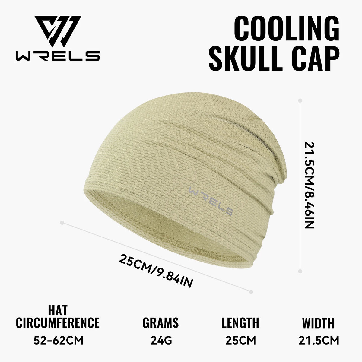 WRELS Skull Cap Helmet Liner Cooling 3D Mesh Breathable Quick Dry Sweat Wicking Cycling Hat UPF 50+ Sunscreen 24g Running Beanie