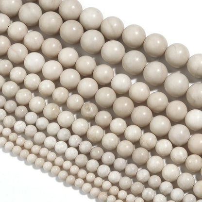 1 Strand/Lot Beige Matte Ancient Stone Natural Stone Round Loose Beads For Jewelry Making Charm DIY Accessories 4/6/8/10/12mm