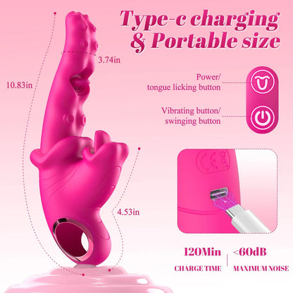 SENSIVO 3 in 1 Tongue Licking Vibrator Couples Sex Toys for Women G Spot Dildo Stimulator Female Masturbation Adult Sex Toys 18+