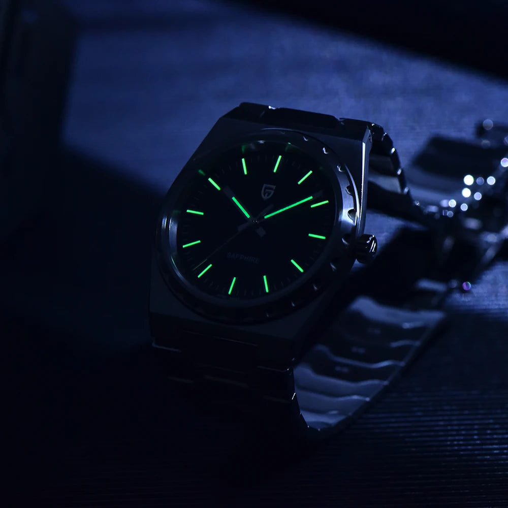 PAGANI DESIGN V2 Version 37mm Man Quartz Watch VJ21 Sapphire Stainless Steel Waterproof 10bar Thin 7mm Luminous C3 Reloj Hombre